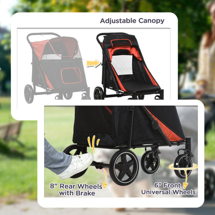 Dog Stroller , One-Click Foldable Pet Stroller, Shock Absorption Wheels