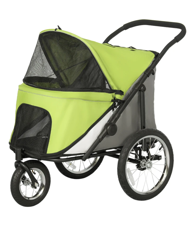 Dog Stroller , One-Click Foldable Pet Stroller, Shock Absorption Wheels